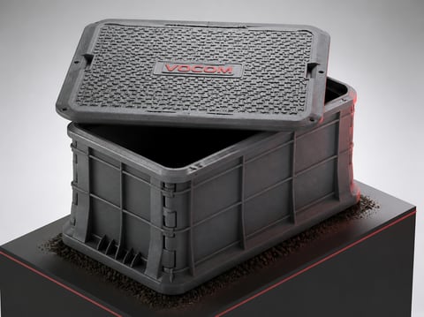 Heavy-duty composite underground vault, Tier 15 (illustrative render)