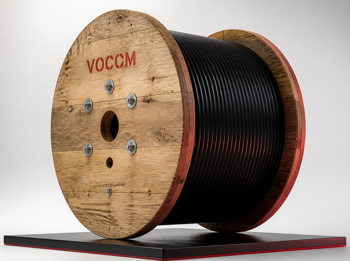 Fiber Cable on Shipping Drum (illustrative render)