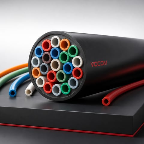 HDPE microduct tube bundle for air blown fiber (illustrative render)