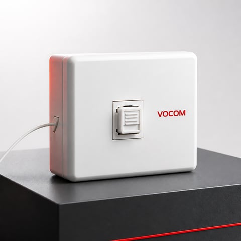 In-house fiber optic terminal box (illustrative render)