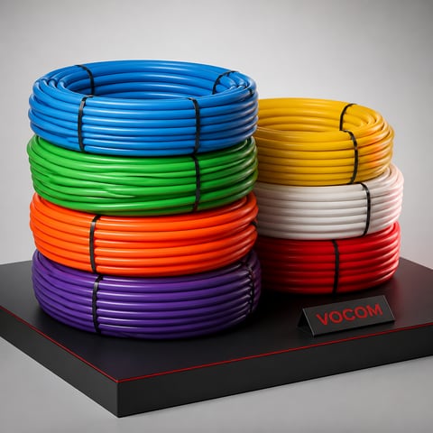Coils of single-way HDPE microduct (illustrative render)